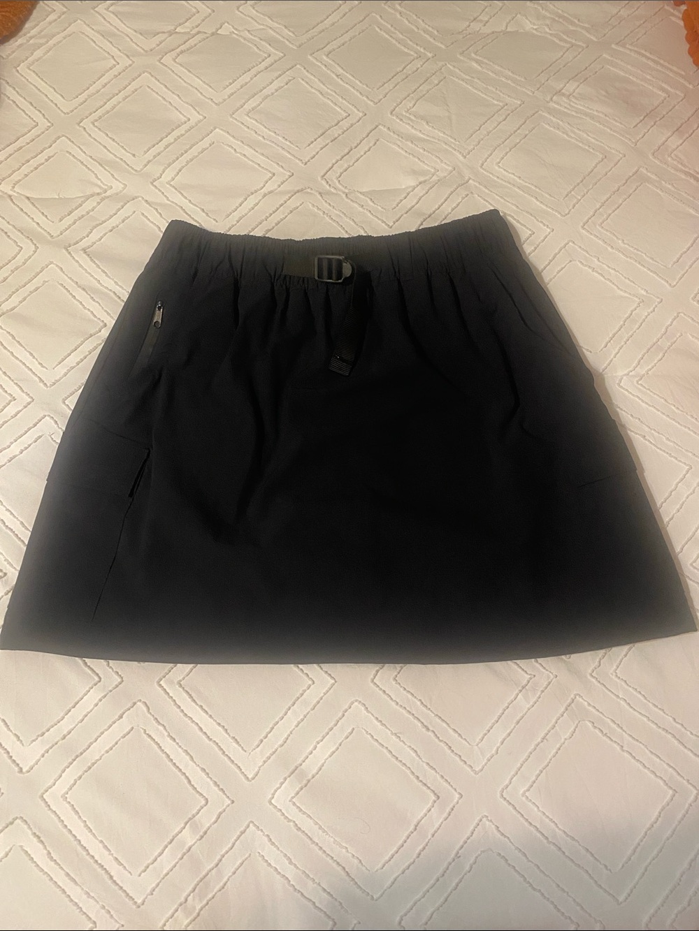 Women's Aspen Black Active A-Line Skirt with Adjustable Waist